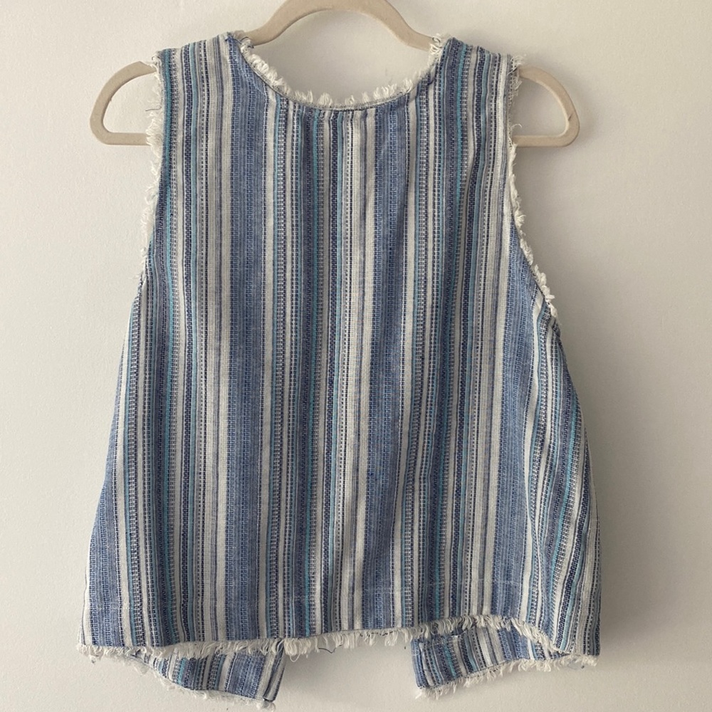 Blue and white stripped tank top